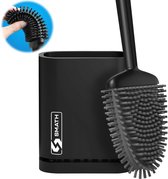 Brosse WC Smath Luxe avec support - Brosse WC - Siliconen - Zwart