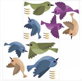 Vogelbescherming raamstickers 9 gekleurde vogelstickers