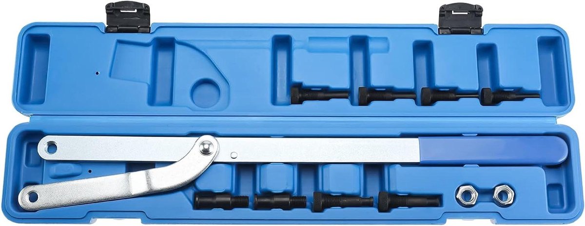Universele Camarf Katrolas Houder Tool voor Nokkenas Poelie Motor Ventilator Key Houder met pinnen - Handige accessoire voor motorreparatie met verstelbare nokkenasfunctie.
