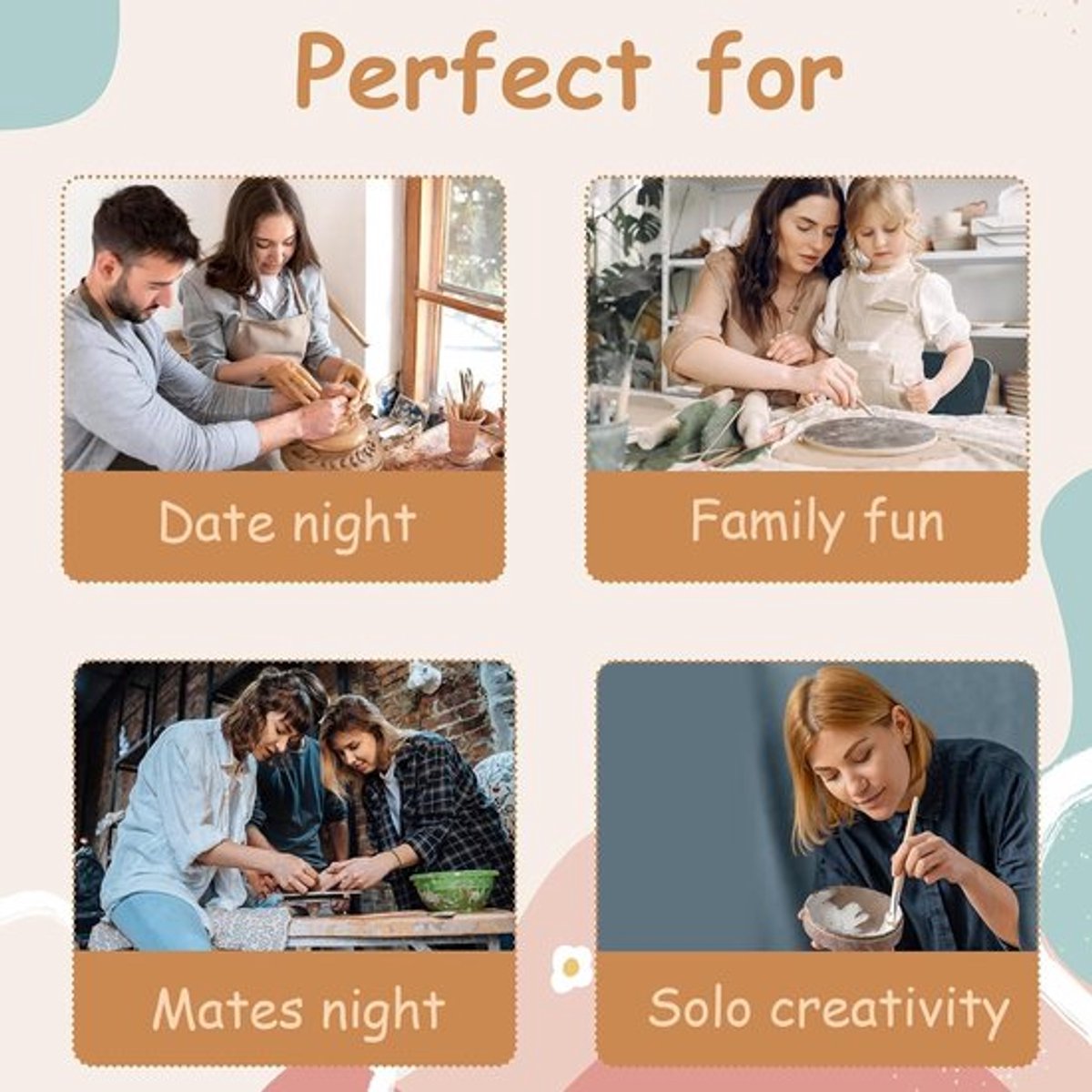 Tone Pottenbakkersset voor beginners - complete doe-het-zelf starterkit voor thuis - geschikt voor kinderen en volwassenen - inclusief luchthardende klei en modelleergereedschap