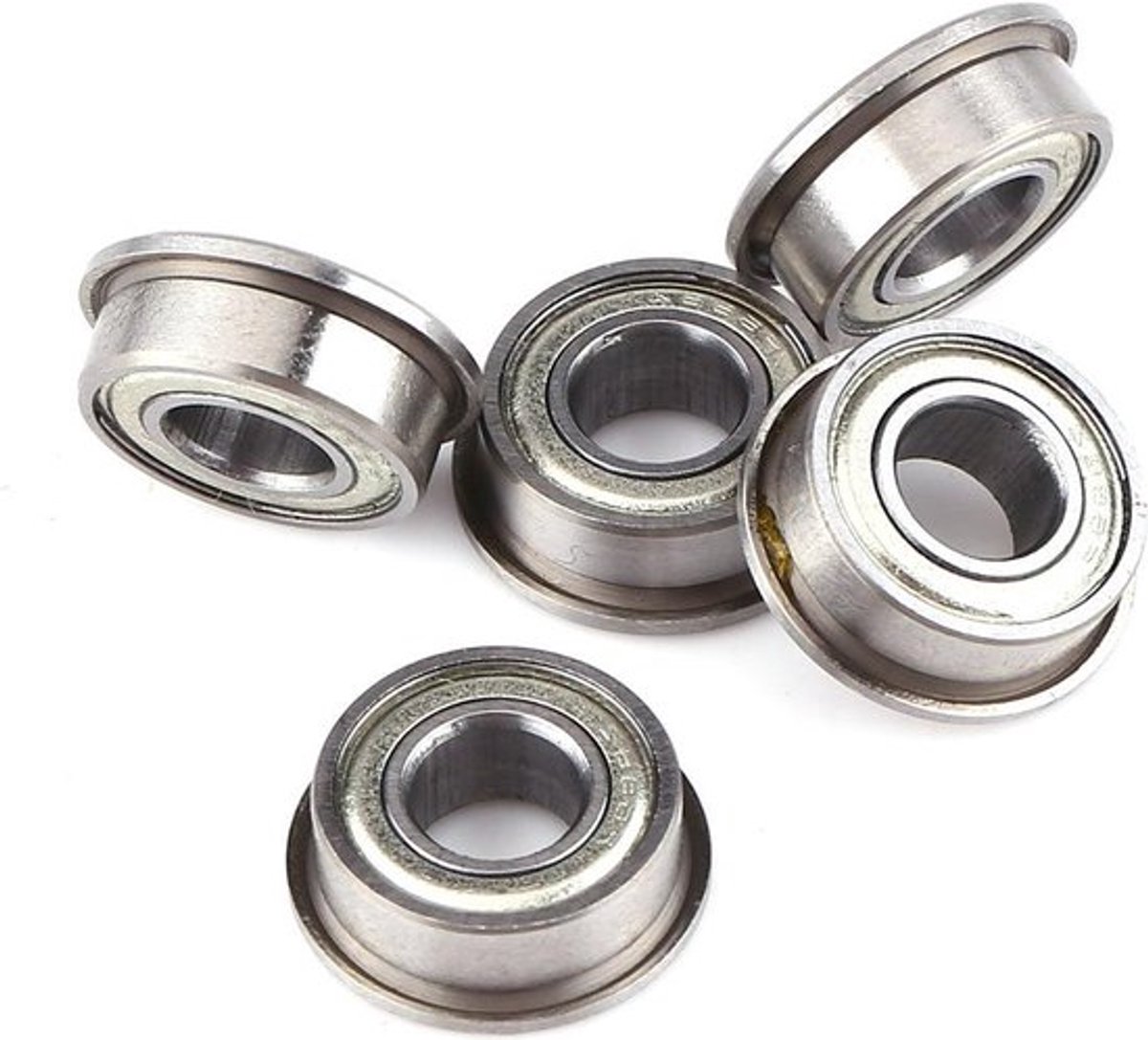 Diepe As 10 Stks F686ZZ Mini Metalen Staal Dubbel Afgeschermde Flens Kogellagers - 6x13x5mm, Inch 1/4 .