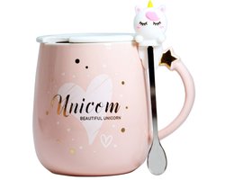 Schattige Eenhoorn Mok - Keramiek Koffie Thee Beker - Roze