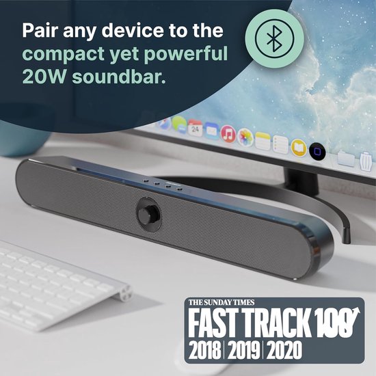 RFWR® Draagbare mini-soundbar met Bluetooth en multi-aansluitingen voor laptop, tv en meer van RFWR® — afbeelding 3