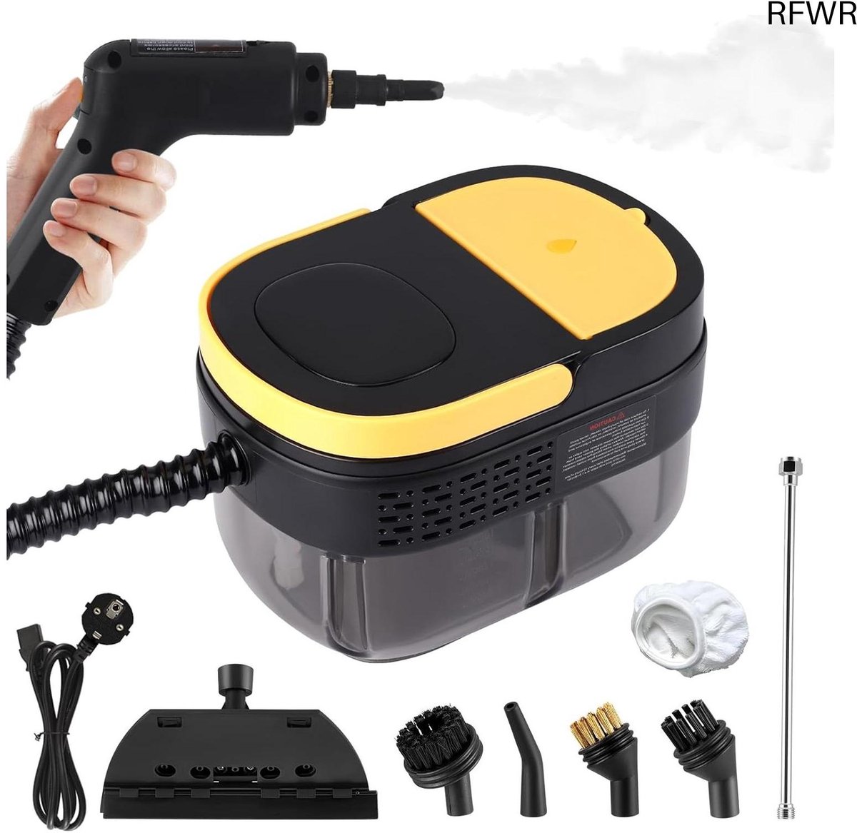 RFWR® Stoomreiniger 2500 W met digitaal display en 7 borstelkoppen voor veelzijdig gebruik