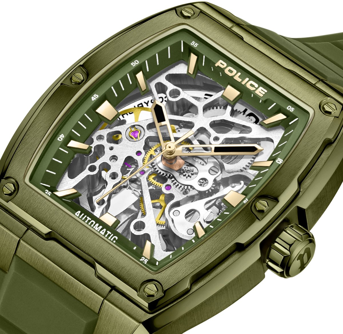 Automatisch horloge Skeletor Green