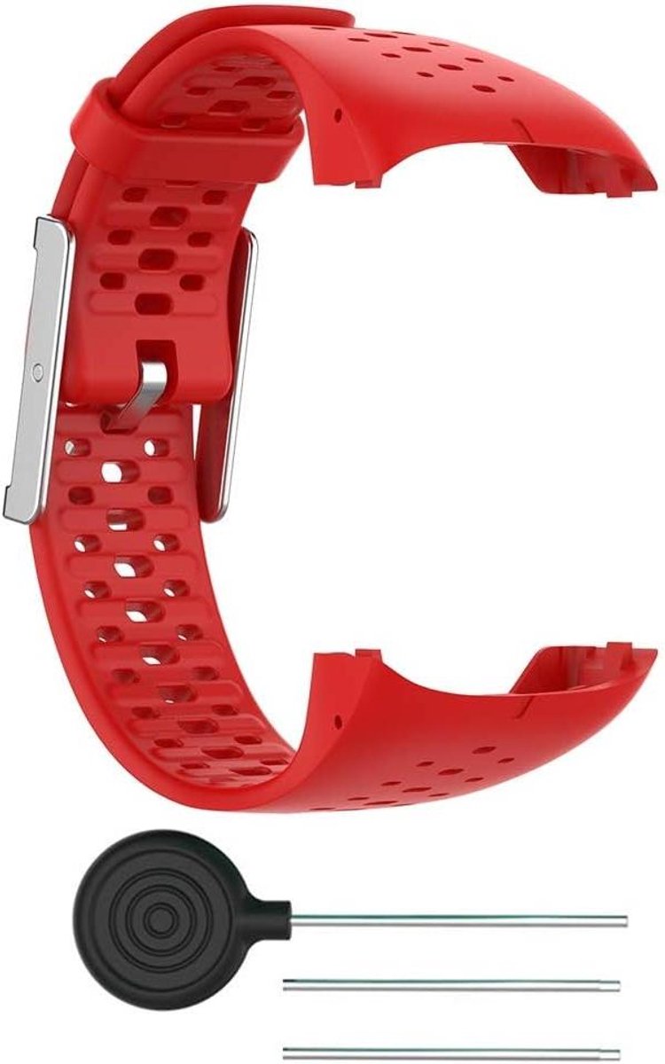 Replacement Polsband compatibel met sport horloge - ademend en comfortabel - inclusief gereedschap - geschikt voor M400-M430 - Zwart