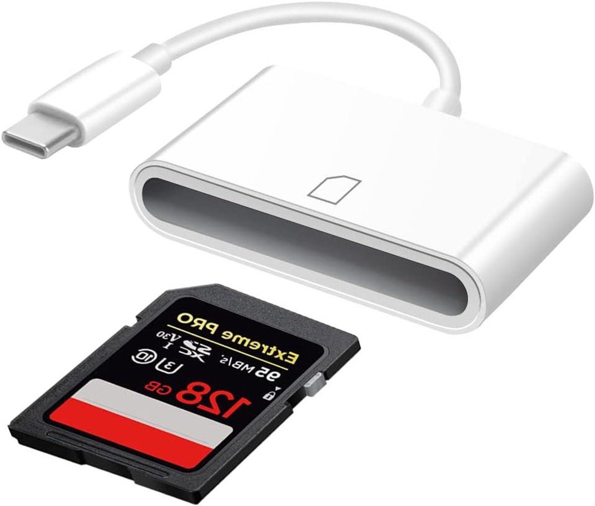 SD Kaartlezer met USB C Aansluiting - OTG Functie - Geschikt voor Samsung S20/S10 - MacBook - Zoekwoorden: SD Kaart, Cameralezer.