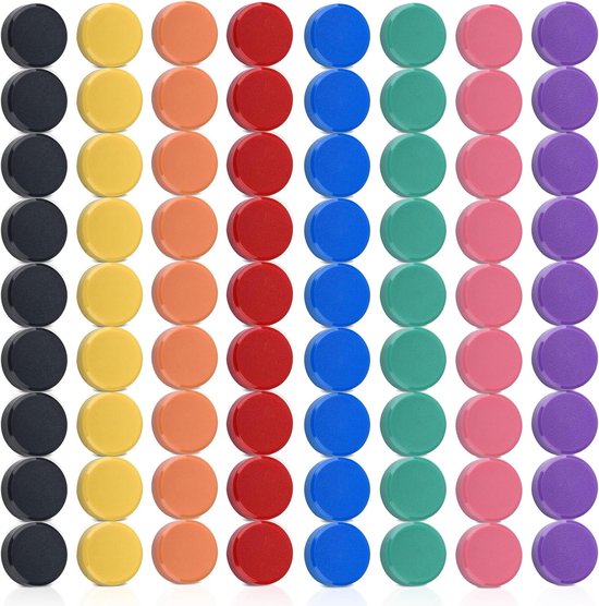FPMYB 40 stuks sterke magneten voor magneetbord, koelkast, klein en kleurrijk, whiteboard, prikbord, klaslokaal, kantoor, foto (8 kleuren