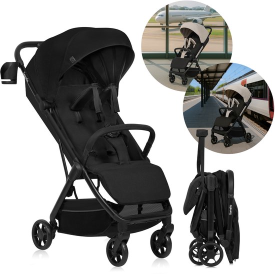 Lionelo Julie Air Ultralichte Kinderwagen - Reisbuggy - Auto-Folding & Compact - Slechts 7,5 kg - Voor Reizen & Handbagage - Verstelbare Rugleuning tot Ligstand - XXL Zonnescherm met UPF 50+ - Onderhoudsvrije Wielen - Vanaf 6 Maanden tot 22 kg van LIONELO — afbeelding 3