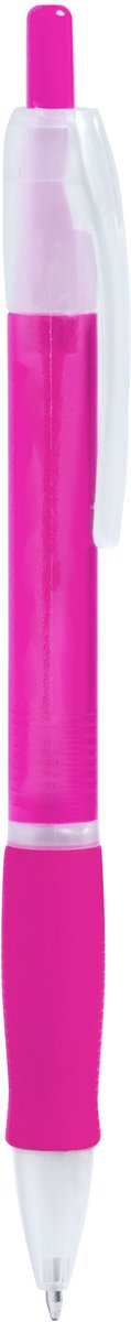 10 Balpennen in doorschijnende afwerking en zachte bijpassende greep. Kleur Fuchsia roze model Ontario