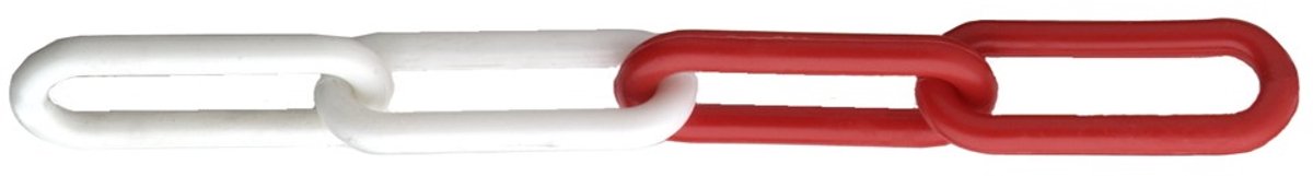 Kunststof signaalketting rood/wit – 8 mm – waarschuwingsketting – ketting