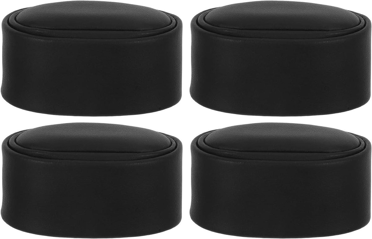 Horlogekussen Set 4 stuks van PU lederen materiaal voor armbandhorloge opwinder - Vervangingskussens in zwart - Afmetingen 6.5X4.5CM