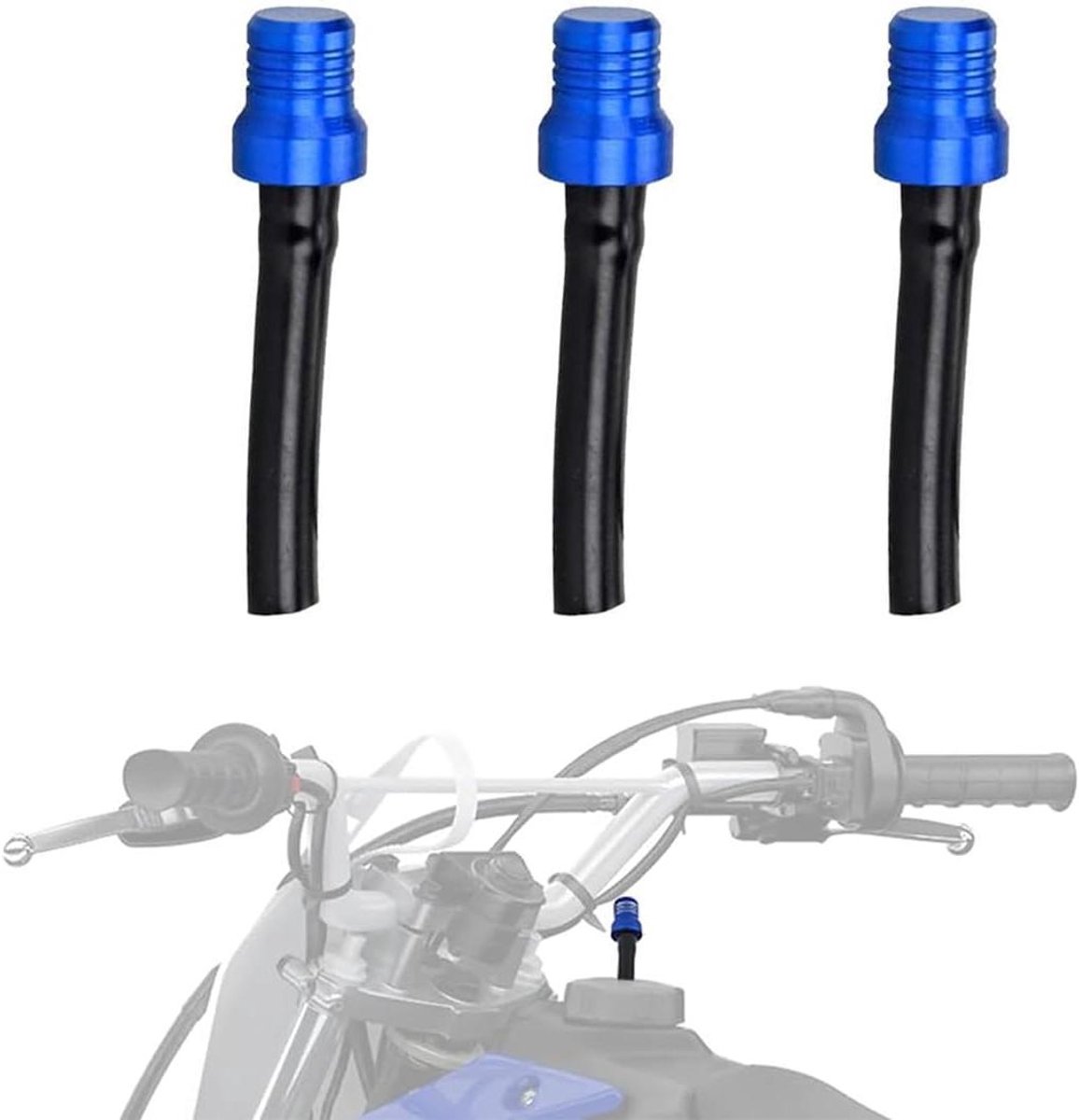 Allecto Plus - Ontluchtingsslang voor motorfiets met ontluchtingsventiel en ventieldop voor brandstoftank - Voor motorcross, pitbike, quad en ATV