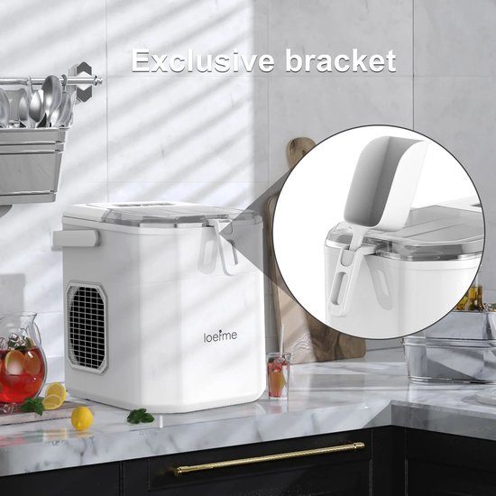IJsmachine - ijsblokjes maker - Kogelijs Machine - Snel IJs Maken - Automatische Reiniging - Fluisterstil - Voor Thuis - Camping - Kantoor - 12kg/24h - 2 Formaten ijsblokjes - Compact - Draagbaar - IJsmachine Wit - Ice Maker - Heerlijk verkoelend van Merkloos — afbeelding 3