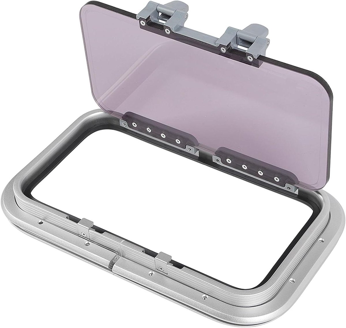 Allecto Plus - Rechthoekig Ventilatieluik 429x171mm Aluminium - Waterdicht - Boot Jacht Opening - Patrijspoort - Intern Openingspoortgat - Ventilatie - Vervangingsvenster