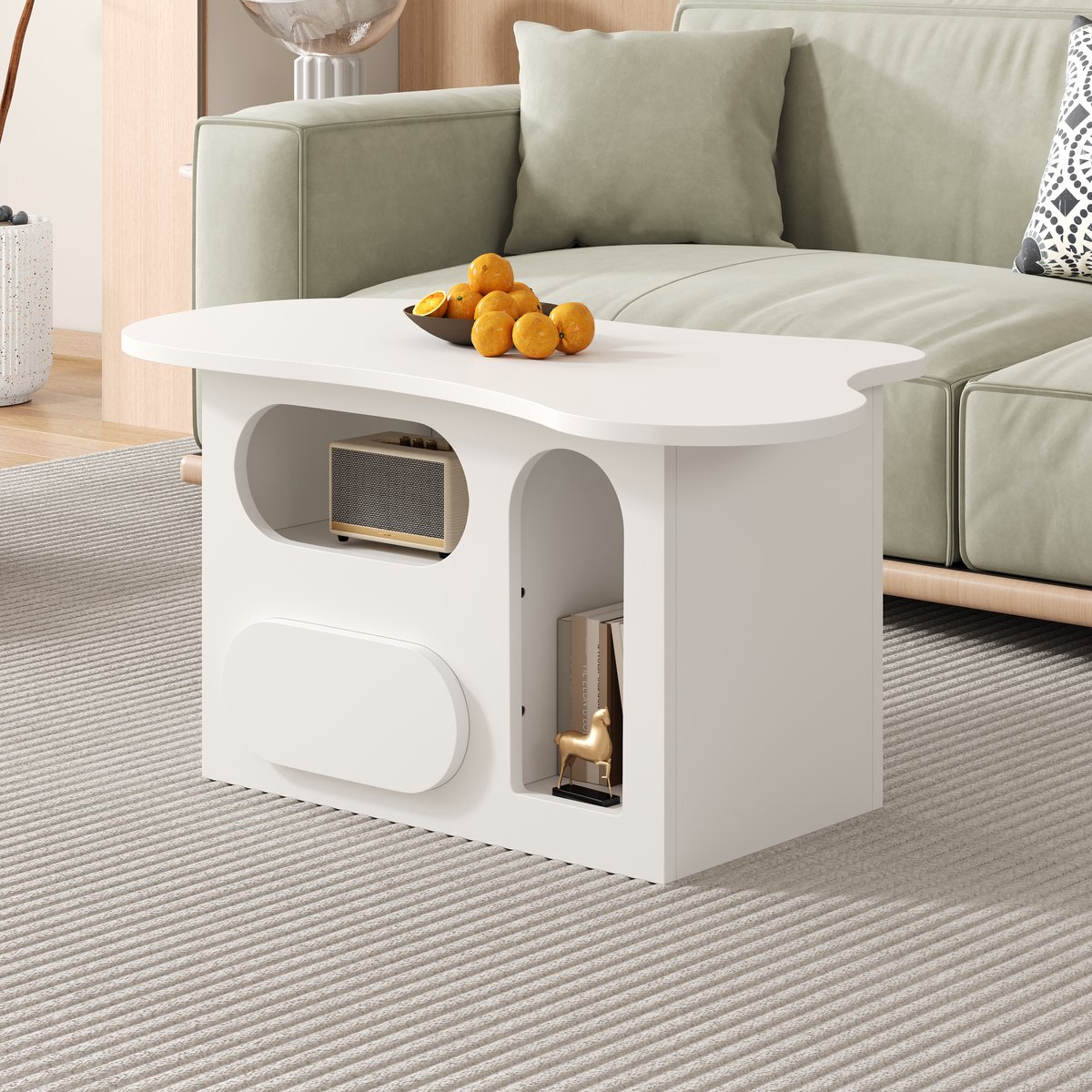 SINGULARITY Salontafel-met-Lades-Cloud Salontafel-met-Open-Opbergvak-Wit