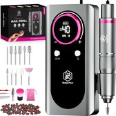 Beeperfect® Elektrische Nagelvijl Pocket Edition - Nagelfrees - Manicure en Pedicure set - Draadloos en Oplaadbaar - 11 bitjes 60 schuurrolletjes - 6 Extra Accessoires - 40.000RPM