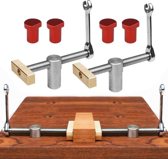 YWNYT Houtbewerkingsbank honden, 4 stuks tafelwerkbank hulpgereedschap, doe -het-zelf positioneringsbank, geschikt voor 19/20 mm hondengat schaven stop bank honden aluminiumlegering werkbank tafel