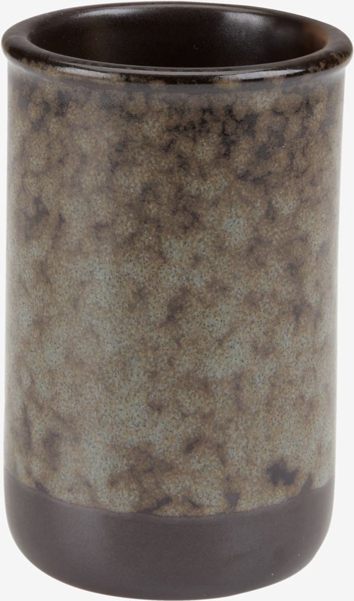 SuperShopper Tandenborstelhouder – Mat Geglazuurd – Steengoed – Badkamer Organizer – Ø7 x 11 cm – Minimalistisch Design