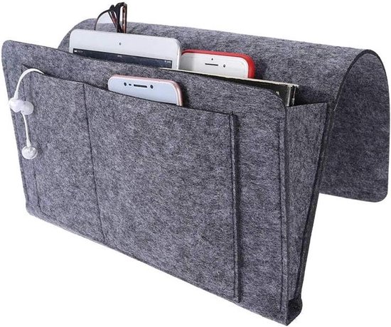 NUWIQ Armleuning-organizer voor bank, stoel, bed, opbergtas, voor het opbergen van afstandsbedieningen, mobiele telefoons en pennen (grijs NUWIQ Armleuning-organizer voor bank, stoel, bed, opbergtas, voor het opbergen van afstandsbedieningen, mobiele telefoons en pennen (grijs