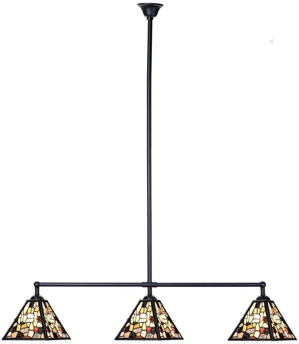Coloured by Art Tiffany T-lamp 3 lichts Fallingwater Small - Art Deco Trade Bruin