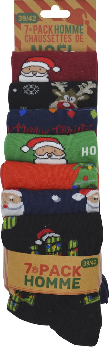 Happy Holiday Socks - 7 PAAR - KERSTSOKKEN - maat 43/46 - MERRY CHRISTMAS