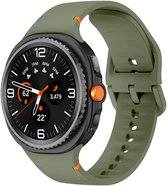 Bracelet en Siliconen Strap-it avec boucle de fermeture - compatible avec Samsung Galaxy Watch 8 - 40 mm / Galaxy Watch 8 - 44 mm / Galaxy Watch 8 Classic (vert armée)