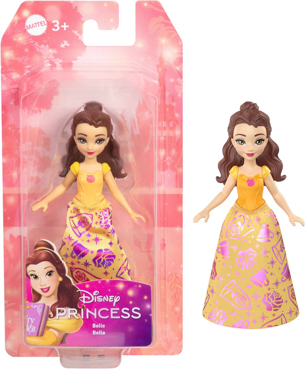 Disney Princess Belle Core Small Doll, Kleine pop, Vrouw, 3 jaar, Jongen/meisje, 95,4 mm, 50 g