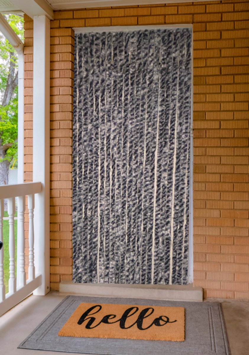 kattenstraat vliegengordijn grijs blauw gemeleerd 90x200 cm