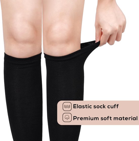 Allecto Plus - Kniekousen Set van 2: Warme Woensdag Cosplay Sokken - Zacht - Sport - Mid-Calf - Vrouwen - Feestcadeau van Allecto Plus — afbeelding 2