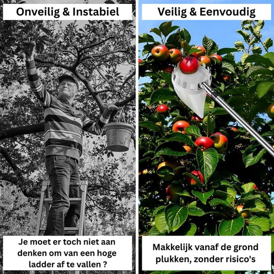 Fruitplukker Met Steel - 240CM - Verstelbare Steel - Appel Plukker - Fruit Plukker - Appelplukker - Voor Peren - Voor Perziken - Voor Appels - Voor Pruimen - Voor Abrikozen van TalenTools — afbeelding 5