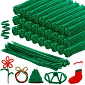 TOAOB 200 stuks Pijpenragers Donkergroene Chenilledraad Pijpenragers om te Knutselen 30 cm Buigpluche Knutseldraad voor doe-het-zelf Decoratief Handwerk