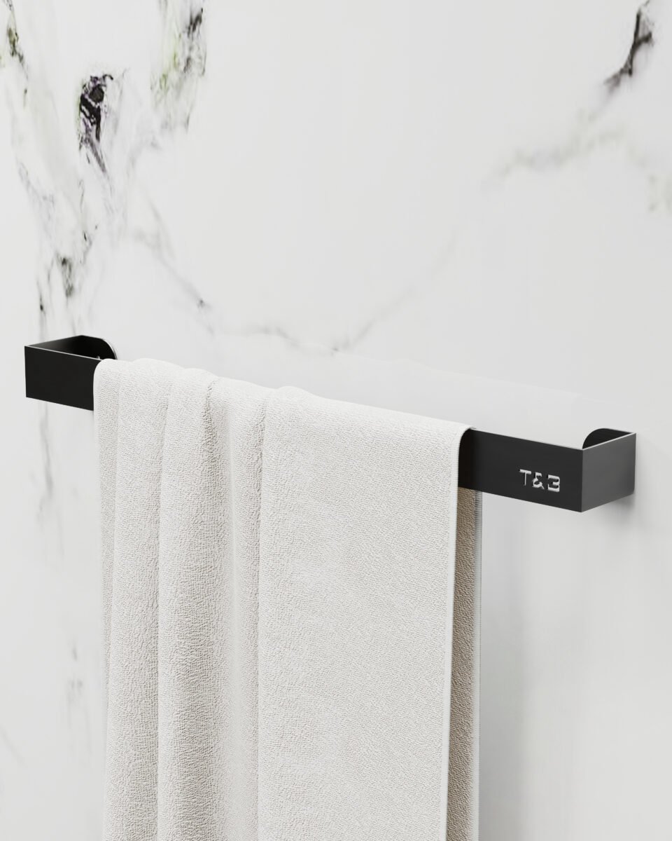 Nortiq T&B handdoekstang – 51,7cm – mat zwart