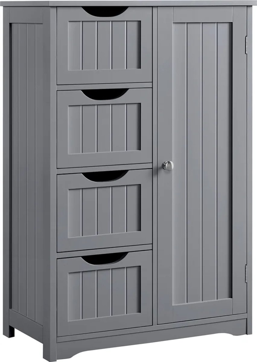 Furnihaus Furnihaus - Kast met 4 lades en deur - MDF - Grijs