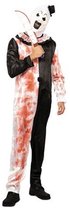 Combinaison Clown Tueur Pierrot Terrifiant pour Homme, Costume Wit et Zwart , Taille ML