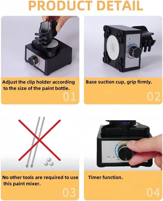 RFWR® Handsfree Mini Verfmixer met 3 Snelheden - Compact en Efficiënt voor Diverse Toepassingen van RFWR — afbeelding 5
