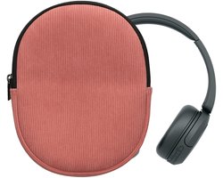 kwmobile headset case geschikt voor Sony WH-CH520 / WH-CH510 / MDR-ZX110 hoes - 22,5 x 17 cm - Koptelefoon cover met rits - Neopreen en ribfluweel - In donkerroze