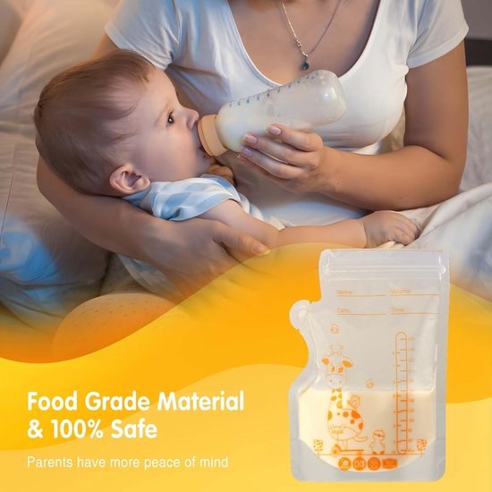 Moedermelk Bewaarzakjes - 50 stuks - 250 ml - voorgesteriliseerde moedermelk - BPA-vrij en Recyclebaar - Lekvrije Borstvoeding Zakjes met Dubbele Zipsluiting en Schenktuit - Koelkast en Vriezer van Merkloos — afbeelding 5