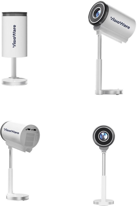 Visioware® Mini Beamer 720p HD – Draadloos WiFi & Bluetooth – Compact & Draagbaar – HDMI/USB + Afstandsbediening