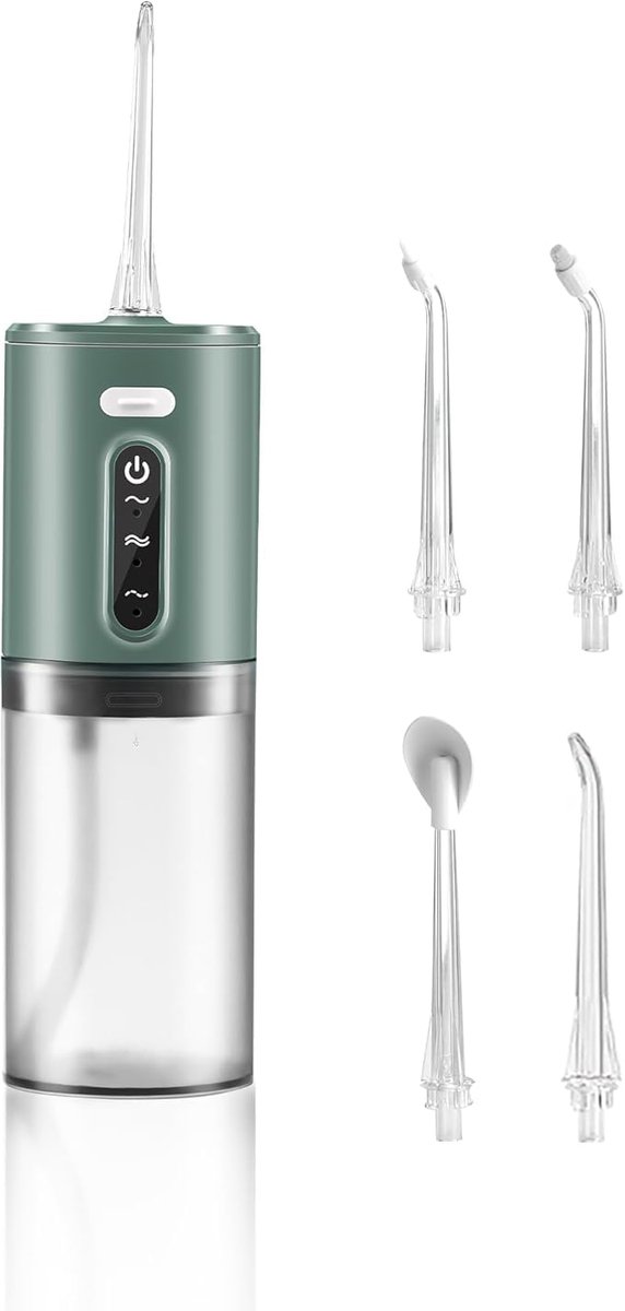 Draagbare draadloze waterflosser voor de mond – IPX7 waterdichte monddouche met 280 ml tank, oplaadbare elektrische tandenreiniger voor gebruik op reis en thuis