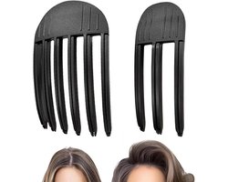 Haarclip - 2 stuks Fluffy Bangs haarkrullers - Volumeclip voor de haaraanzet - Traceless haarclips - Natuurlijk pluizig lui kapsel - Volume haarclip - Kappers Haarklemmen - Zwart