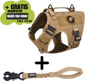 Always Prepared® Combi- Deal Pro – Harnais pour chien + Laisse courte – Harnais anti Trek – Kaki – Taille M/L – Pour Chiens de taille moyenne et grande