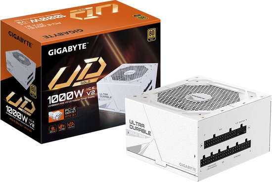 Alimentation GIGABYTE UD1000GM PG5 V2 ICE 1000 W 20+4 broches ATX Wit