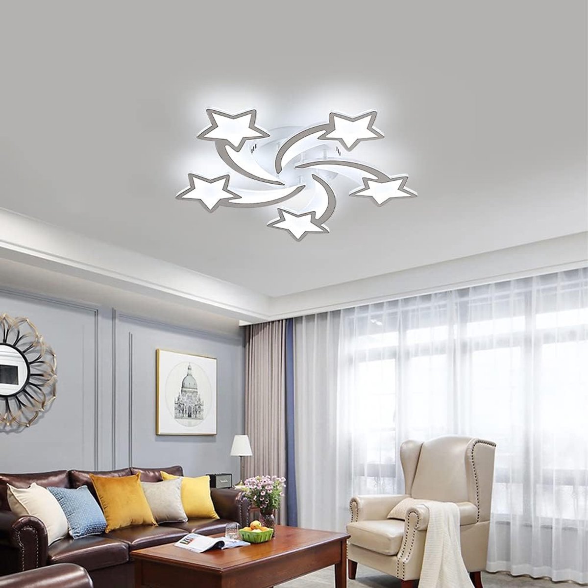 Haobosic - LED-plafondlamp, woonkamerverlichting, slaapkamerplafondverlichting 60W 6700LM moderne plafondlamp, 6500K koelwit licht