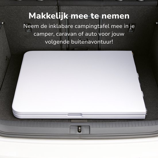 Campingtafel Inklapbaar - Tuintafel Kunststof - 180x74x74cm - tot 6 Personen - Wit van Camp — afbeelding 3