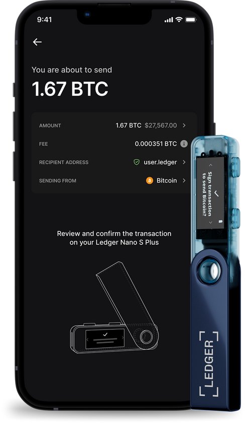 Ledger Nano S Plus – Crypto Hardware Wallet met USB-C – Voor Bitcoin, Ethereum, Solana & NFT’s – Beheer 1000+ Coins - Neptune Blue