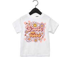 T-shirt kind Bloemetjes Ik word een Grote Zus | Kraamcadeau | Zwangerschap aankondiging | Wit | maat 128