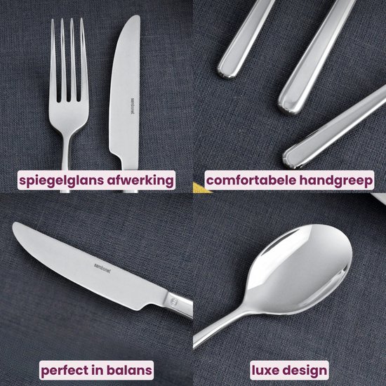 Sambonet Ménagère Linéaire - Zwart - 30 pièces / 6 personnes