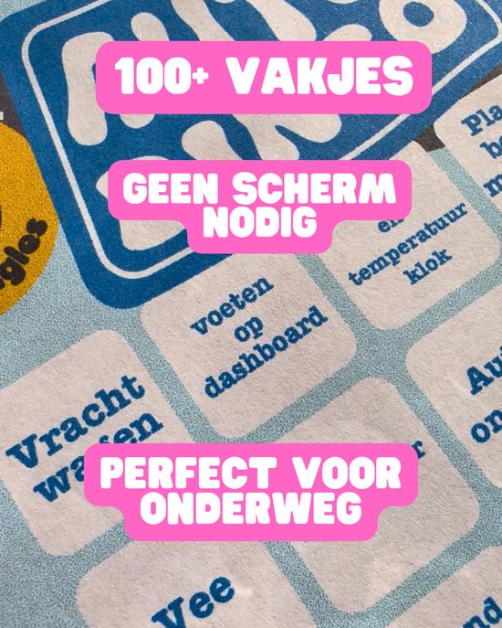 Flamingles Auto Bingo – Reisspel voor Onderweg – Spelletje voor in de Auto – Bingo voor Kinderen & Volwassenen – Vakantie Must-Have – Autospel Cadeau