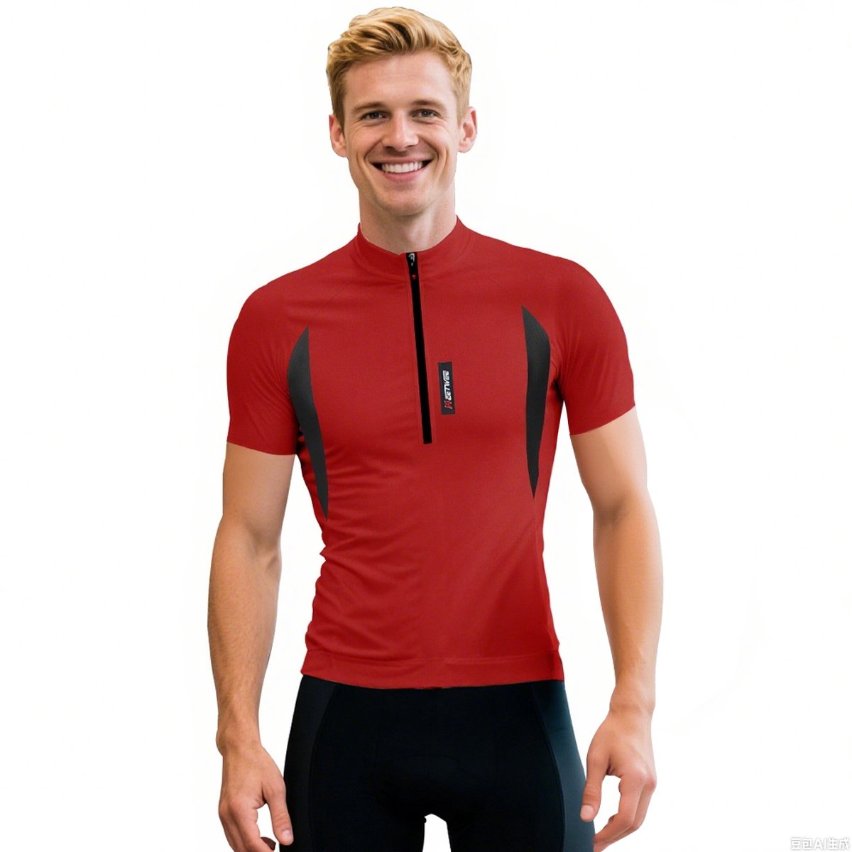 MEETEU Cycling Fietsshirt Heren Korte Mouwen - Wielershirt Heren Korte Mouw - Comfortabel en Sneldrogend Wielrenshirt Heren -Rood-L